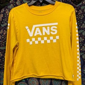 Yellow Vans long sleeve crop top